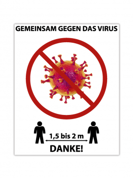 Aufkleber Gemeinsam gegen das Virus / Corona